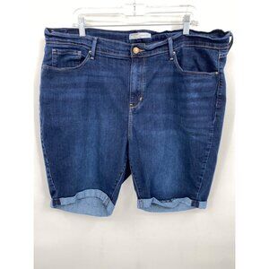 Levi Strauss Womens Signature Gold Bermuda Jean Shorts Size 22 Blue